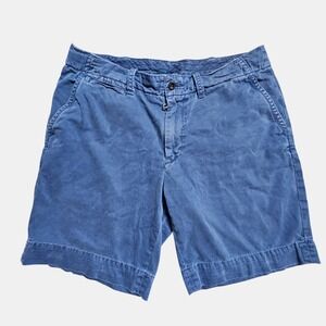 VTG Polo‎ Ralph Lauren Mens Flat Front Chino Thick Shorts 36 Pony Logo Mid Rise
